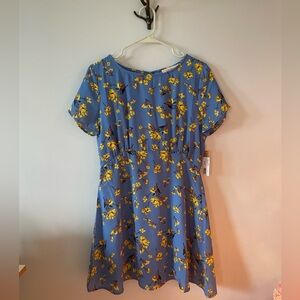 ModCloth Rokoko Blue Floral Spring Dress M
